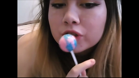 Teen Angel Sucking a Cum Covered Lollipop While Fucking Herself to Orgasm - SD - 21:27 video - from APClips
