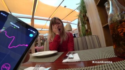 A babe girl got an orgasm in a restaurant! - HD - 10:10 video - featuring Kisankanna - from Porner.TV