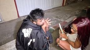 Homeless man gets fucked by porn actress for a plate of food - ALEJANDRA PALACIOS