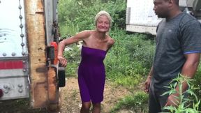 Outdoor interracial with granny - HD - 12:09 video - from Analdin