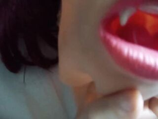 Empty Poppy 1! Your girlfriend's rubber vampire beauty face mask... for u to wear?! Do u dare? - HD - 6:03 video - from Lesbian8
