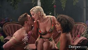Exotic dreams with natural pale and ebony babes - HD - 12:03 video - featuring Skye Blue - from XGroovy