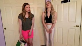 Harlow West & Sydney Paige double spandex wetting - SD - 11:23 video - from Clips4sale