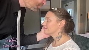 Bride-to-be's natural rack and bare pussy fucked before wedding