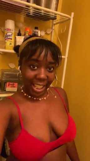 cute young black girl pissing & twerking on the toilet in the women's bathroom - HD - 7:18 video - from xHamster