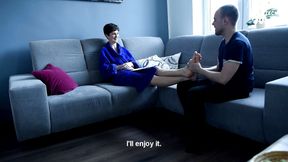 New tenant needs to have her bare feet worshiped asap - HD - 16:45 video - from FapHouse