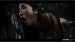 Asian slut Emiri Momota got double penetrated by big plant tentacles in alien world - HD - 4:58 video - featuring Emiri Momota - from Xfeed