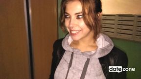 Blowjob in elevator then quickie on stairs - HD - 7:40 video - from FapHouse