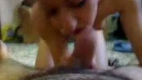 Iranian bitch takes it in her mouth and gets jizzed on her titties - 5:36 video - from MyLust