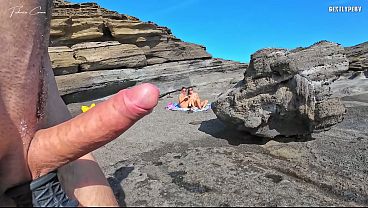 TWO BITCHES ON THE BEACH: my cock exposed to two fit girls on the beach - 8:22 video - from W4NKR