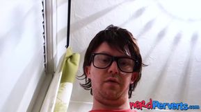 Chubby succubus Lucy Lane slobbering two geeky cocks - SD - 6:54 video - from W1mp