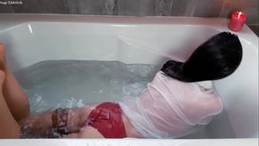 Bathtub Underwater See Through Clothes &amp_ Hair Wetting with Sage Eldritch - HD - 5:23 video - from xnxxGold