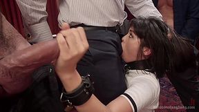 Asian Slave Gang Banged & DPed by 3 Dicks - KINK - HD - 6:55 video - from XGroovy