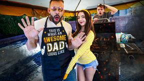 “I’ll Drain Your Cock Before the BBQ” Serena Gets Marinated In Daddy’s White Sauce - 4K - 40:56 video - featuring Serena Hill - from TeamSkeet