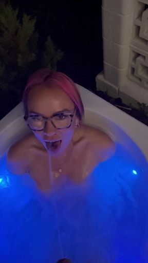 Wet and wild pee play with glasses on - HD - 0:28 video - from Boinkz