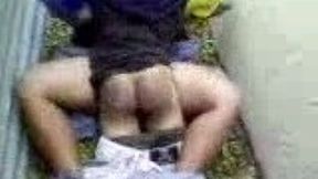 Horn-mad video of lewd hobo fucking his hairy GF outdoors on the dirty ground - 2:00 video - from MyLust