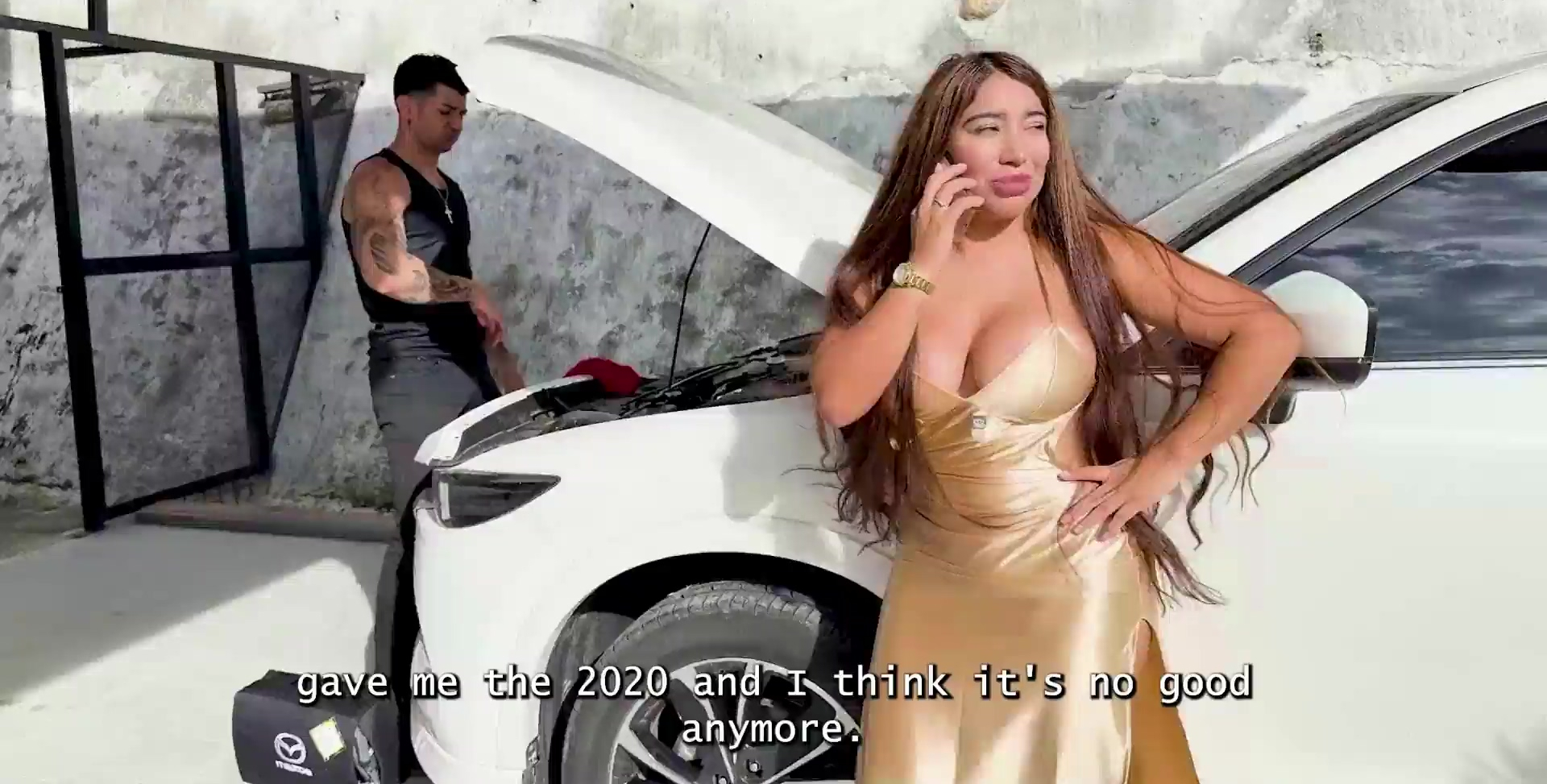 Latina client pays her mechanic with a good blowjob - HD - 10:02 video - from XGroovy