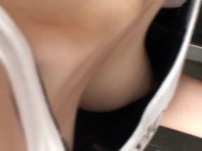 Voyeur enjoys looking downblouse of hot, adorable Asian girls. - 2:00 video - from AbXXX