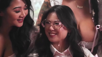 Petite Asian coed Lulu Chu is the center of a lesbian orgy - HD - 8:08 video - from Rock.PORN