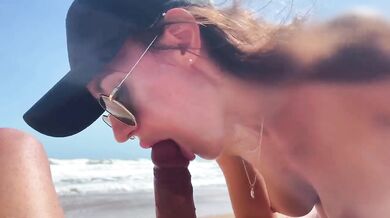 POV destroyed by beauty's sloppy wet blowjob on nude beach - HD - 5:22 video - from NewBestPorn