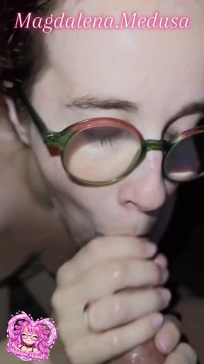 Slut with Glasses Sucks Like a Bitch up to the Facial - HD - 1:36 video - from xHamster
