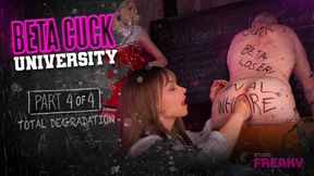 Beta Cuck University Part 4 of 4: Useless Husband Locked in Chastity Takes Deep Anal Fisting & EATS LOADS OF CUM with Mistress Stellina Obscura - SD - 27:00 video - from Clips4sale