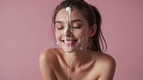 Sara's Eyes Closed With A Smile, Drenched In Cum - HD - 0:18 video - from Ourdream.ai