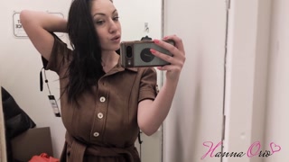 Hot girl try on in public dressing room masturbation - HD - 7:18 video - from Pornzona