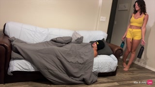 Horny Wife Fucks His Friend on the Couch- Lets Husband Eat Creampie and Fuck Right After - HD - 25:51 video - from Pornzona