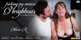 German mature amateur Marie R. loves to show her pierced pussy to her horny younger neighbour - 4K - 23:34 video - from Mature.nl