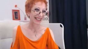 Skinny mommy in glasses stuffs her pussy with a dildo - 8:25 video - from MyLust