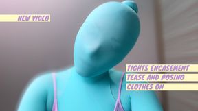 Blue tights full body encasement - HD - 0:18 video - from xHamster