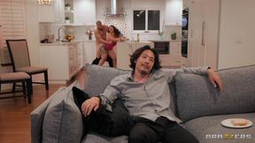 Bearded dude fucks Asian slut right behind her husband's back - HD - 12:00 video - featuring Tokyo Leigh - from Xtits