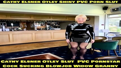 Cathy Kinky Slut Granny Wearing a Shiny PVC Plastic Skin Tight Dress Stockings and High Heels Pornstar Slut Exposed in Public at Her Golf Clubhouse Bar Dressed Like a Slutty Granny Pornstar Black Plastic PVC Tight Shiny Dress Outdoors in Public Place in H - SD - 3:10 video - from Eporner