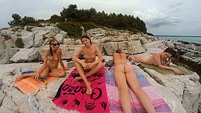 Four Hot Goddesses Sunbathing And Chilling On Nude Beach On Vacation With Adreana Sammy Amateur Babes Outdoors - Rebeka Ruby And Miss Pussycat - VR - 2:00 video - from VXXX