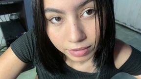 Sexy 18 year old amateur Latina girl receives cum in her mouth POV - HD - 6:05 video - from xHamster