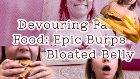 Devouring Fast Food: Epic Burps and a Bloated Belly - 18:51 video - from C4S