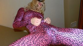 Cameron Dee Pink Leopard Print Spandex Catsuit and Socks with Sexual Controlling You Jerk Off Encouragement! "Are you guys stroking that cock for me? Did you cum already? I hope you did! That's what I really want!" - SD - 4:30 video - from Clips4sale