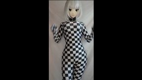 Zentai Kigurumi Doll Strips Away Layers For Rubber Pussy - SD - 12:47 video - from Clips4sale