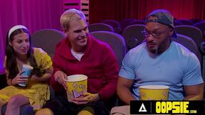OOPSIE - Petite Spencer Bradley Has PUBLIC BISEXUAL THREESOME With Interracial Guys At The Theatre! - HD - 12:01 video - from XVideos