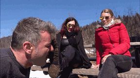 GABRIELLA & SCARLET - A trip to the mountains - EXTREME Outdoor muddy boots licking (CRAZY INSANE CLIP!) - HD - 10:09 video - from Clips4sale
