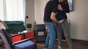 Fucking my neighbour's wife standing missionary while he is in the bathroom - HD - 5:20 video - from xHamster
