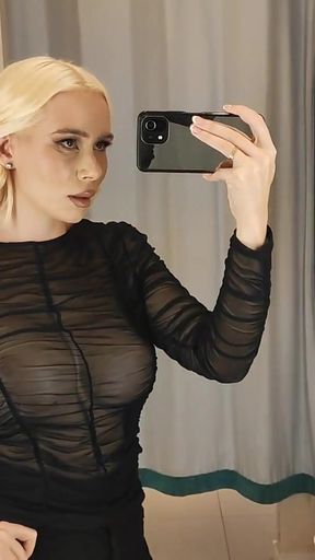 Completely See Through Clothes, Try On Haul Transparent Clothes, at the fitting room   Clip 1 - HD - 0:30 video - from xHamster
