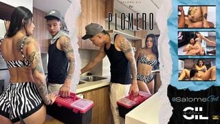 LATINA MILF FUCKS WITH YOUNG PLUMBER AS PAYMENT FOR HER SERVICES-SALOMÉ GIL - HD - 26:57 video - from EpicGFs