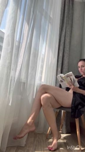 Pink of a well-read girl! Jerking off at the window! Neighbor, can you see me? - HD - 7:20 video - from Pornzona
