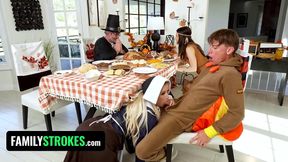 StepSibling Prank War Leads To Thanksgiving Dinner Orgy With Hot StepSis & StepMom - HD - 19:43 video - from SexPlex