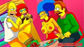 Returning the kindness! Swap wives! The Simptoons, Simpsons porn - HD - 4:17 video - from AnimeHentaiXHub