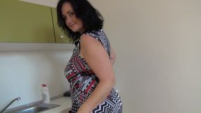 Czech mature slut Ria Black masturbates on kitchen desk - HD - 7:34 video - from FapHouse