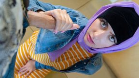 Petite teen hijab vixen digits her tight pink pussy on her knees - SD - 1:22 video - from ExtremeWhores