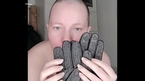 Leather Vampire Gloves Wank - HD - 0:25 video - from XVideos